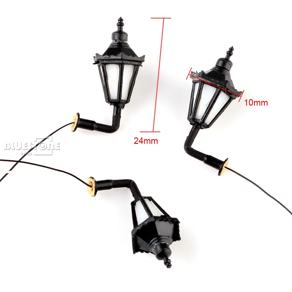 10 шт. HO 1:100 модельный фонарный столб 3V лампы Настенный светильник лампы