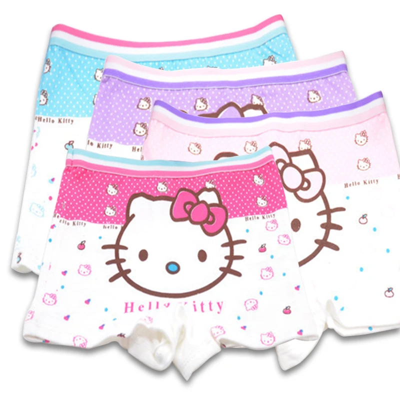 

12Pcs Holle Kitty Cartoon New Kids Cotton Underwear Panties Girls Baby Pants Cute Girls Underwear Mixed Color Children Panties
