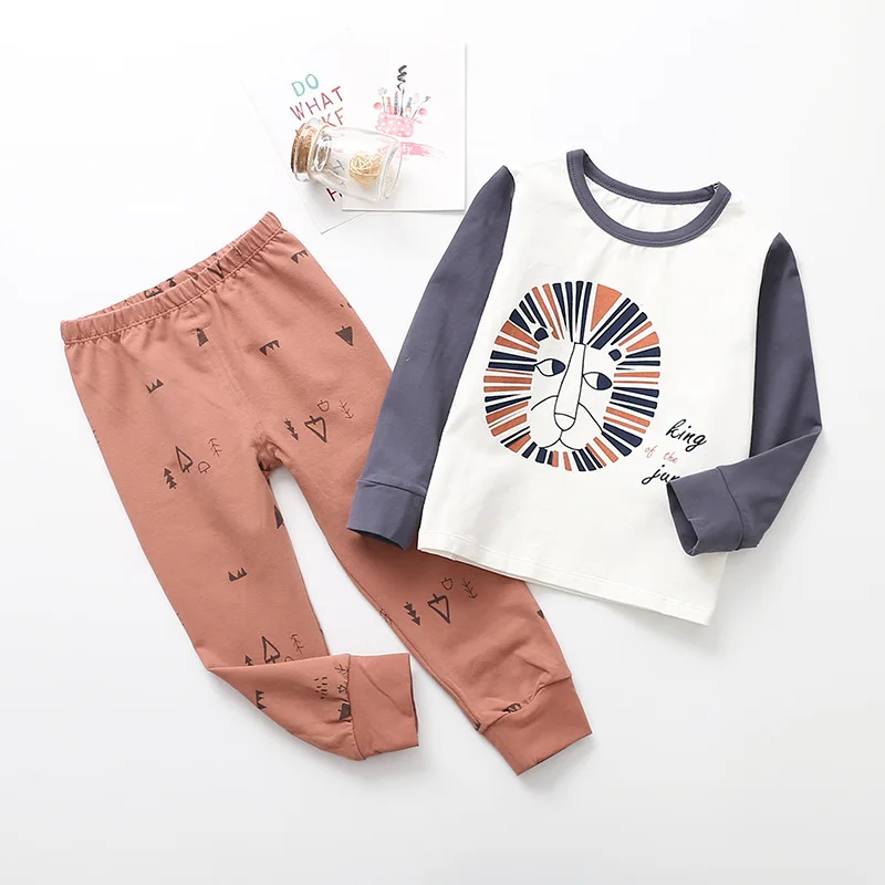 2018 Children's Clothing Cotton Underwear Boys And Girls Spring and Autumn Underwear Set Cartoon Baby close-fitting clothes