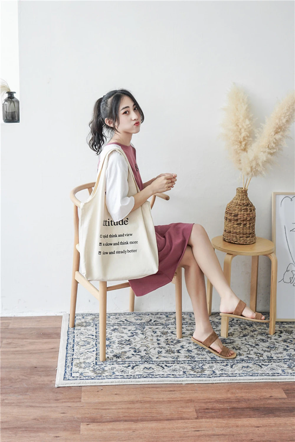 Женская Холщовая Сумка-тоут в сдержанном стиле с буквенным принтом на ремне, женские сумки из хлопка для покупок