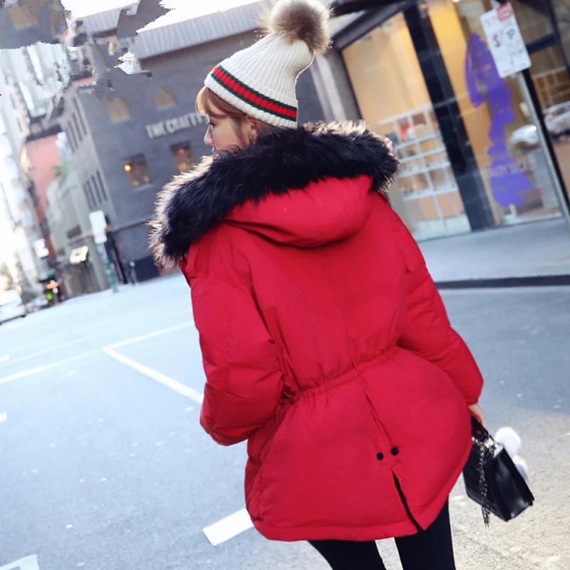 Новая мода, женская зимняя куртка, парка, пальто, длинный пуховик, плюс размер, длинный гусиный воротник с капюшоном, пальто Женская куртка