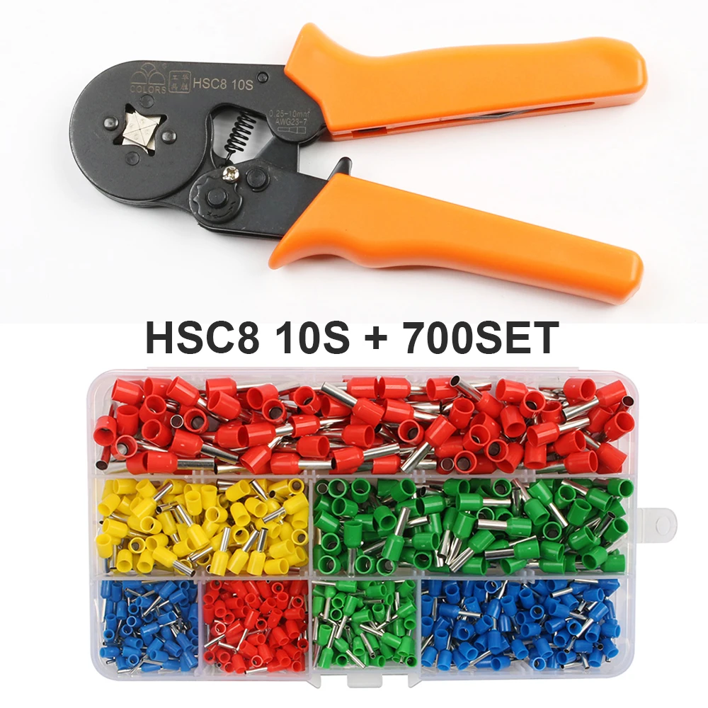 Инструменты HSC8 6-4 HSC8 6-6 саморегулируемые плоскогубцы мини-типа 0,25-6мм2 плоскогубцы ручные инструменты клеммы 16-4 - Цвет: HSC8 10S 700Pcs