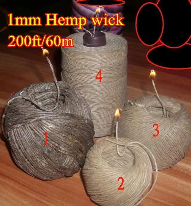 Orgainc 1mm* 200ft(60m) Hive Hemp Wick Bees Waxed hemp Twine Rope