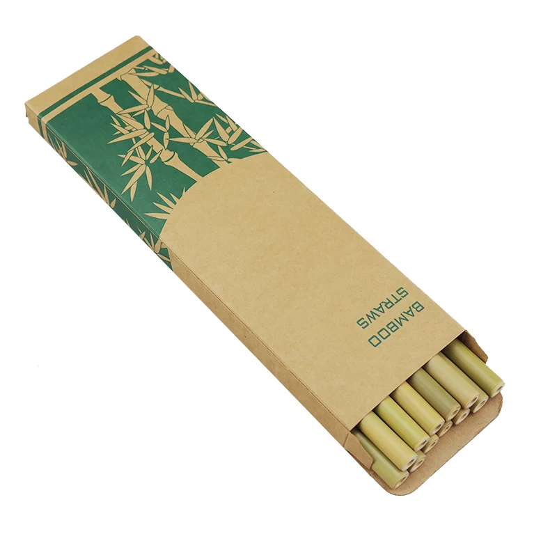 10Pcs Reusable Straws Natural Bamboo Straw Eco Friendly Drinking Straw Wedding Party Bar Accessories Straw Set Wth Brush and Box (6)