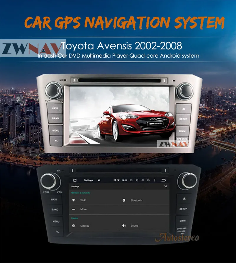 Cheap Android 9.0 Car DVD Stereo Multimedia Headunit Auto Radio GPS Navigation Video Audio For Black Toyota Avensis T25 2003-2008 0