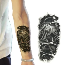 Hot Temporary Tattoo Sticker Waterproof 3D Tattoo Body Art Fake Temporary Tattoo Paper Robot Man Tattoo Arm Paer for Men Z3