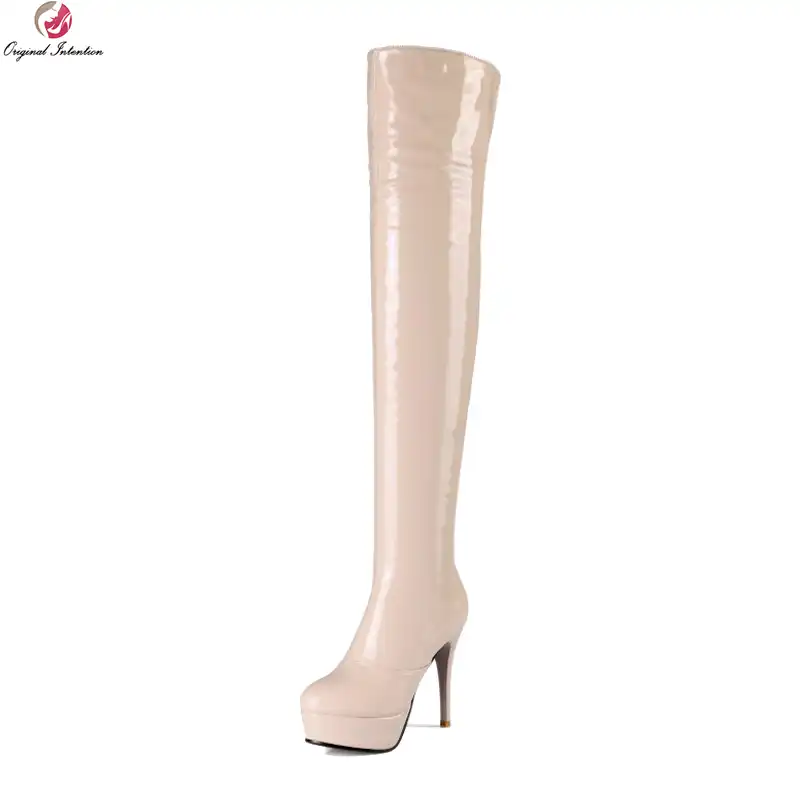 nude high heel boots