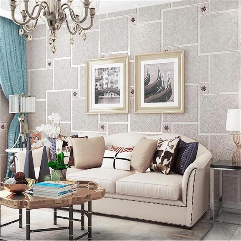 

beibehang Living Room Simple Modern TV Background Wall Wallpaper Suede Marble Plaid Bedroom Filled Wall paper papel de parede