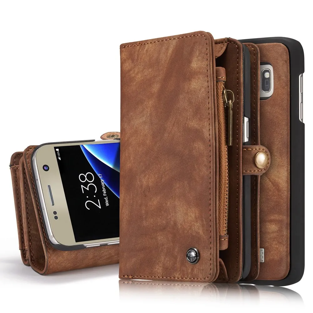 imágenes para Caseme Lujo Flip Funda de Cuero Para Samsung Galaxy S7 S7edge Ranuras para Tarjetas Monedero Imán Extraíble Teléfono Fundas Cubierta de Accesorios imágenes para Caseme Lujo Flip Funda de Cuero Para Samsung Galaxy S7 S7edge Ranuras para Tarjetas Monedero Imán Extraíble Teléfono Fundas Cubierta de Accesorios