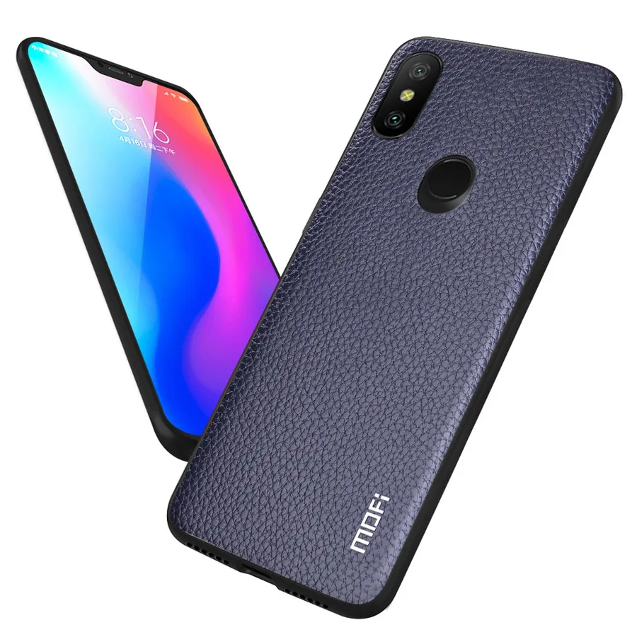 MOFi для Redmi Note 6 Pro чехол задняя крышка для Xiaomi Redmi Note 6 Pro Чехол PU защитный чехол для телефона для Xiaomi противоударный - Цвет: Blue