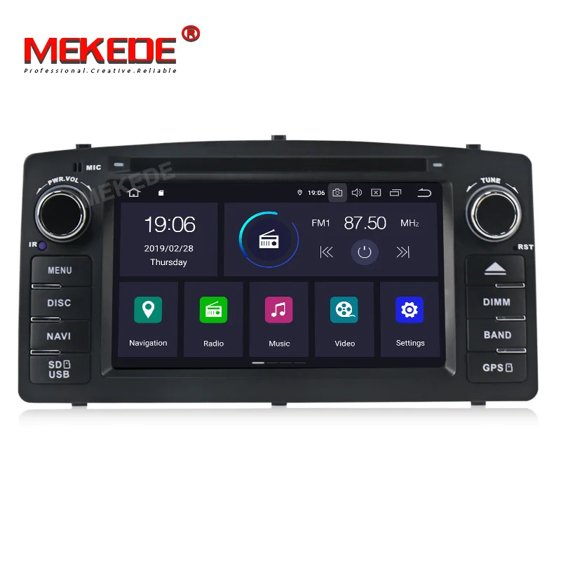 Excellent MEKEDE DSP Chip IPS Screen Android 9.0 Car DVD Multimedia Player for Toyota Corolla E120 BYD F3 with wifi BT Stereo Radio GPS 2