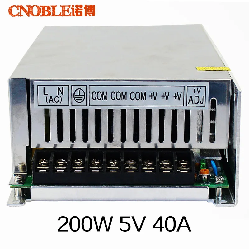 

200W 5V 40A 220V input Single Output Switching power supply for LED Strip light AC to DC