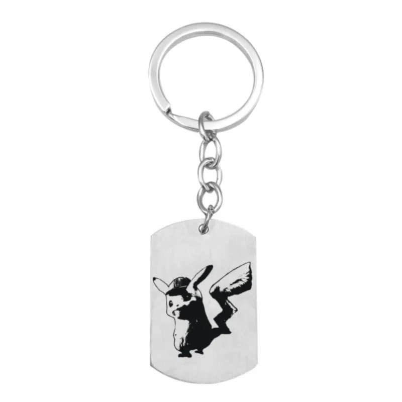 

POKEMON Detective Pikachu Necklace Stainless Steel Bead Chain Pendant Jewelry For Women Men