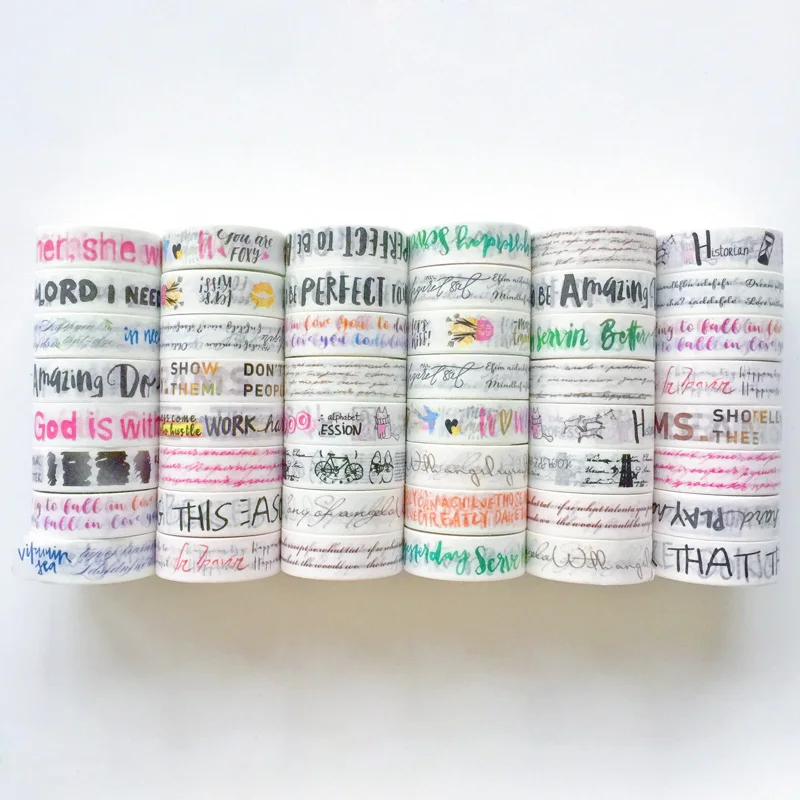 

1 Roll Simple Letters & Numbers Washi Paper Masking Tape Album Scrapbooking Decor Stick Label Decoration