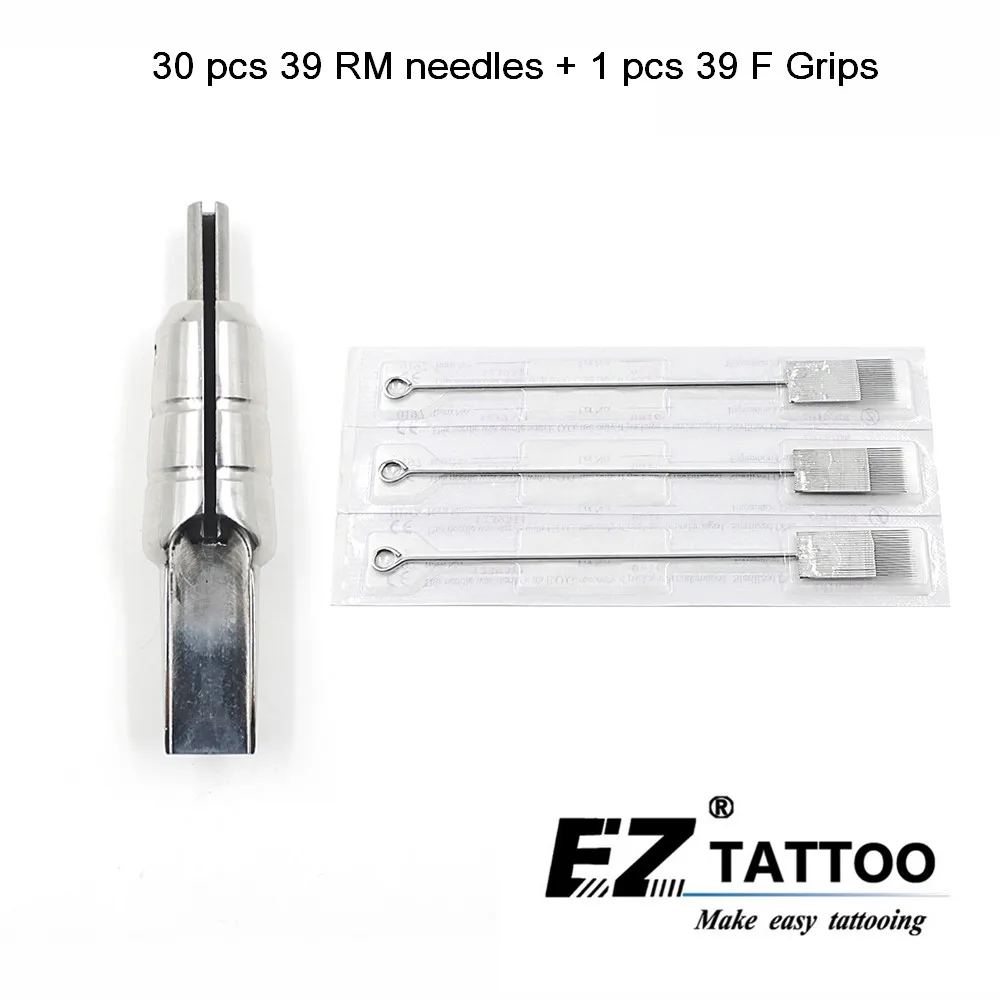 EZ 30 pc Magnum Tattoo Needles 39RM with 1 pc 316 Stainless Steel Magnem bullet tubes 39F Tattoo