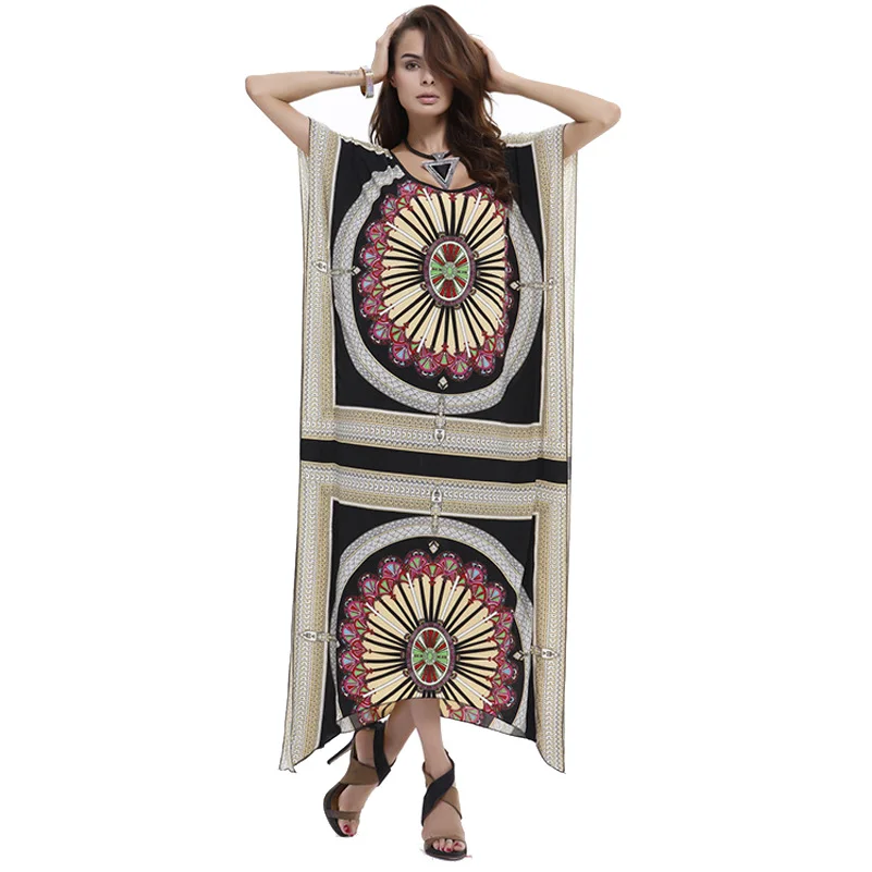 

T stage Geometric Print Summer Women Dress New Arrival Vestidos Casual Female Maxi Dresses O neck Bohemian Style Lady Size