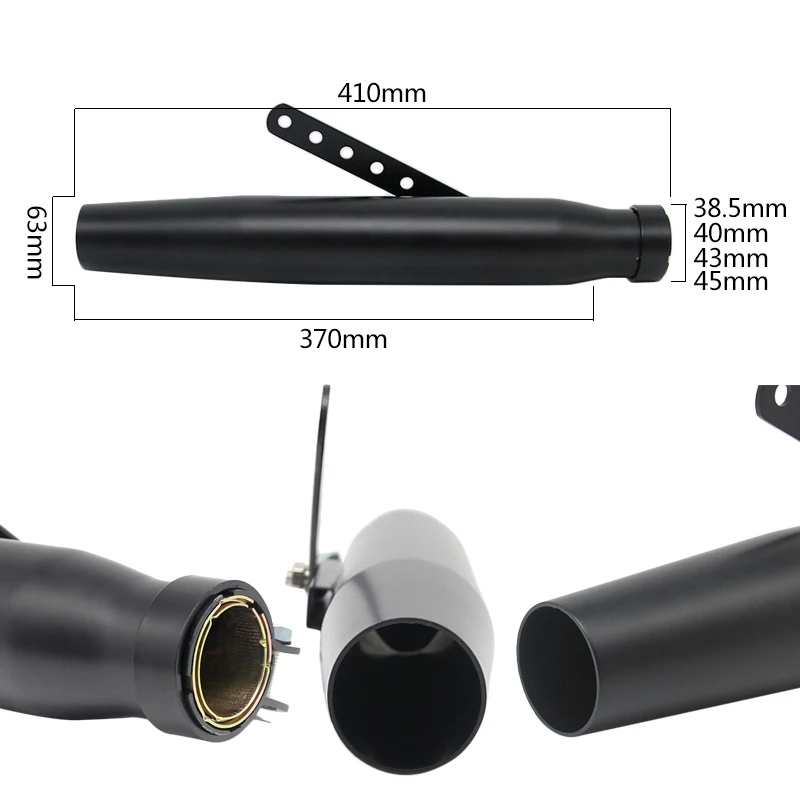 Alconstar-одна пара универсальных мотоциклов конические слипоны выхлопная труба глушителя подходит для Harley Bobber Chopper Кафе Racer Racing