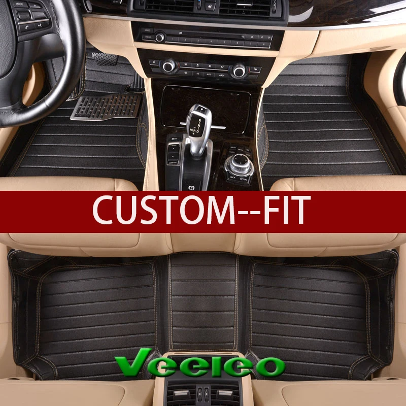 Veeleo XPE 5 Colors Car Floor Mats for Honda Civic 4 doors 2012 2015 Full Set Waterproof All