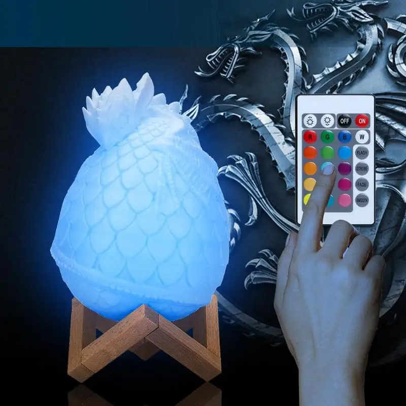 

16 Colors 3D Print Light Colorful Change LED 110~220V Decorative Night Lamp with Remote Control Creative Gift