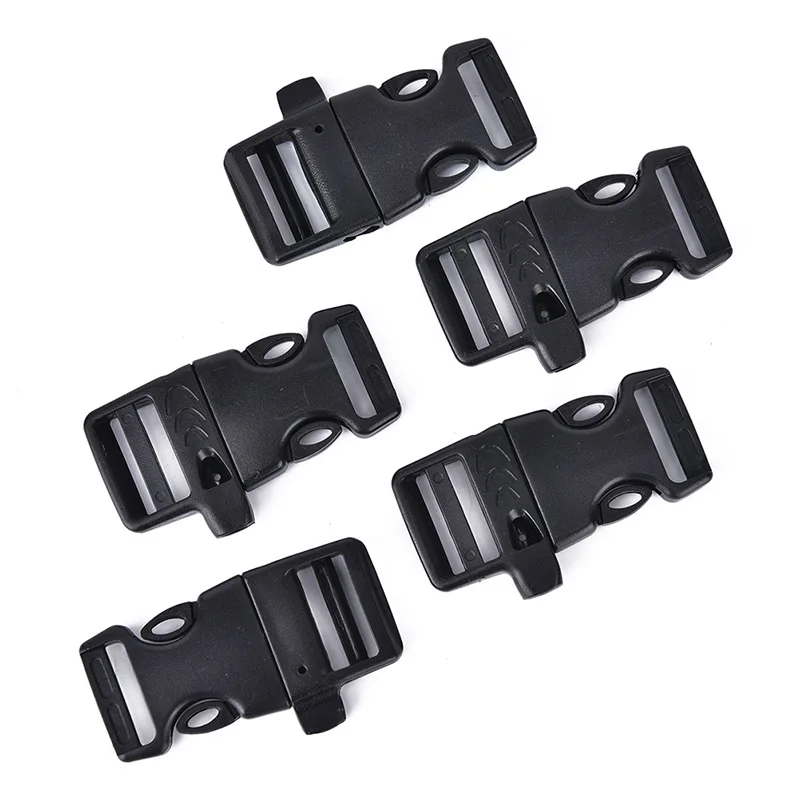 صفارة إنقاذ مشبك البلاستيك منحني الجانب فك إبزيمات ل Paracord سوار/على ظهره 5 قطعة/الحزمة