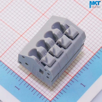 

100Pcs 4P B-Type 3.50mm Pitch Spring Clamp PCB Screwless Terminal Block