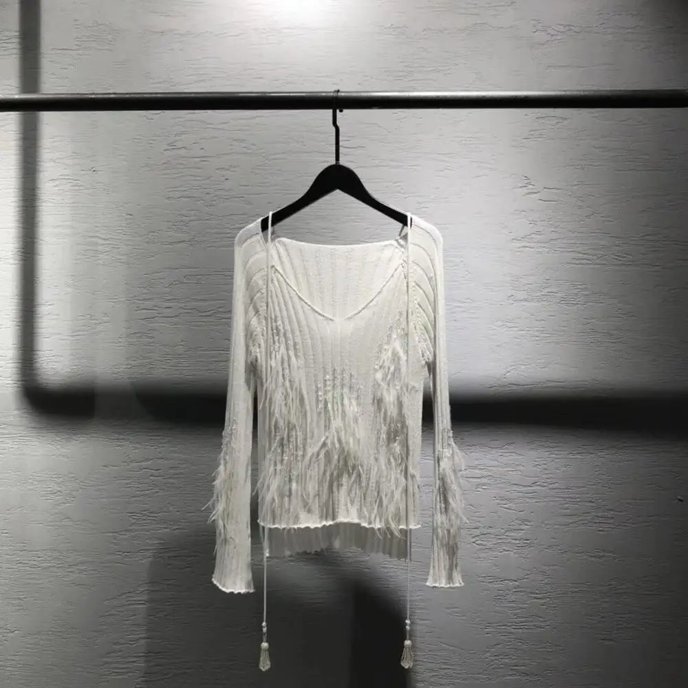 

2019 autumn new women sequined feather sweater ddxgz2v 7.20