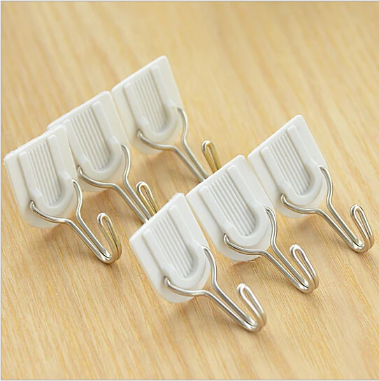 Creative home white plastic hooks super strong Wall Hanger Hats Bag Key