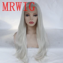 MRWIG#60 светлые волосы цвет длинные натуральные волнистые синтетические передние парики Косплей Термостойкое волокно