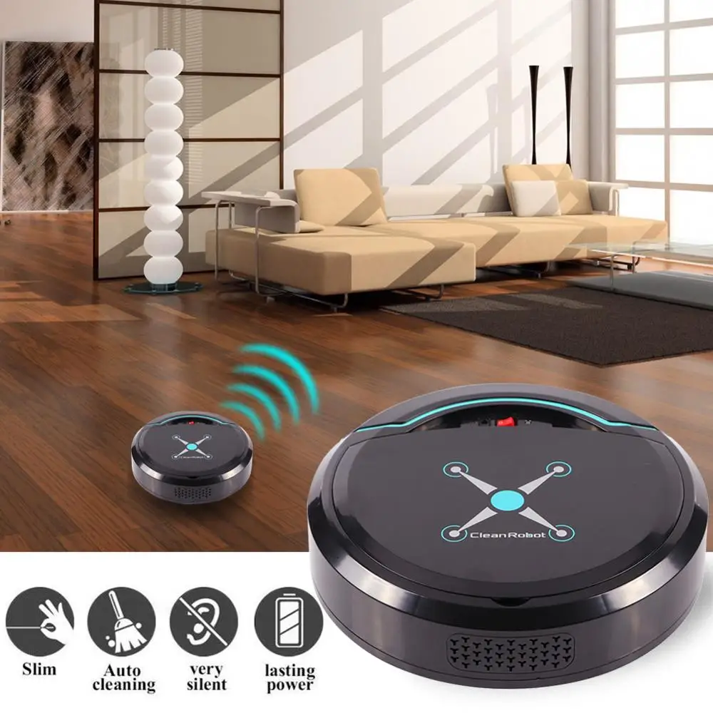 

1Pc Automatic Self Navigated Rechargeable Smart Robot Vacuum Floor Cleaner Auto Sweeper Edge Clean Large Sauction Cleaning Tools