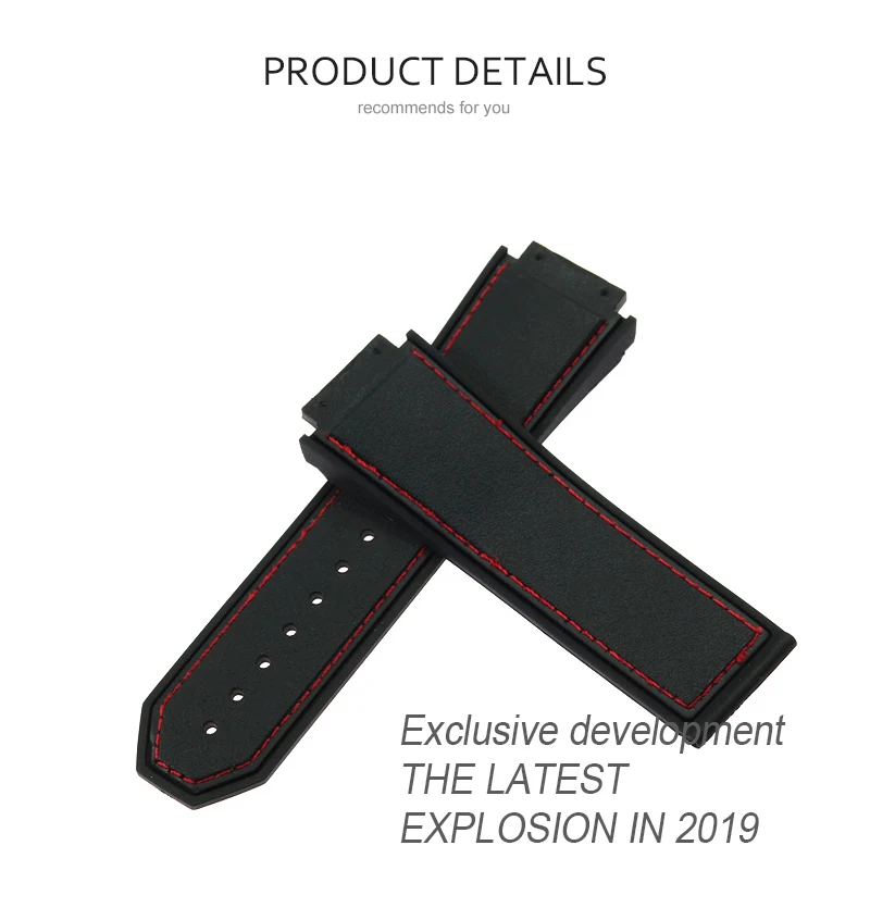 Luxury 29x19mm matte silicone strap for Hublot F1 King Power series ferrari geneve 48mm watch strap bracelet with LOGO