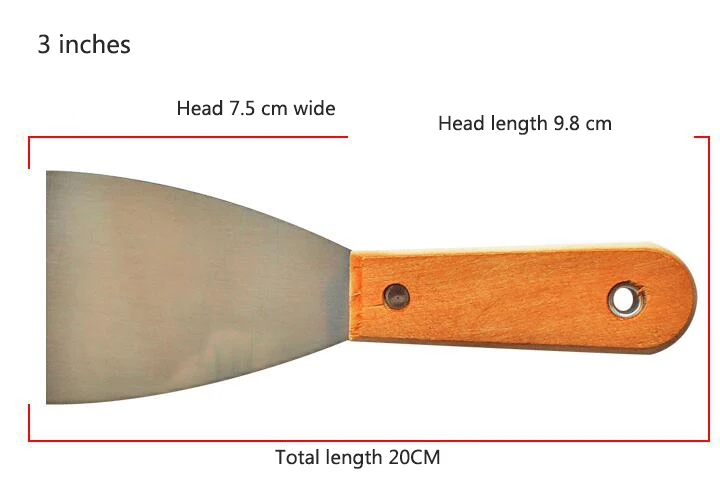 3 дюймов(20 см) Многофункциональная марганцевой стали Шпатлёвки Ножи лезвие Антикоррозийная шпатель для штукатурки-полированная протрите скребок инструментальный