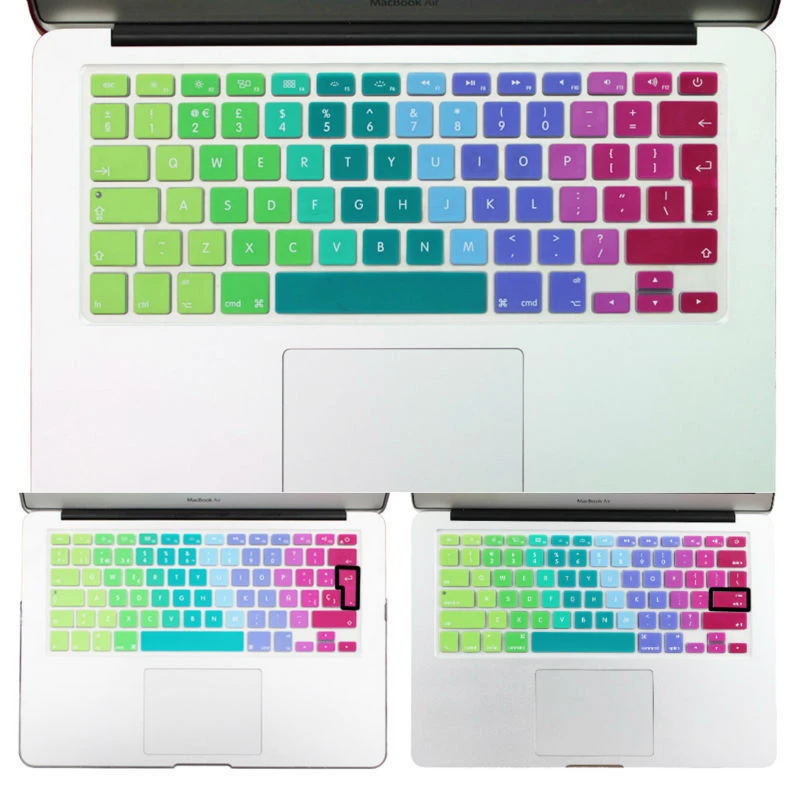 Macbook Air 13 Pro Retina 13 15 17 キーボードカバーフィルム レインボーカラーグラデーション Uk Eu Usレイアウト Sticker Audi Sticker Filmsticker Ipad Aliexpress