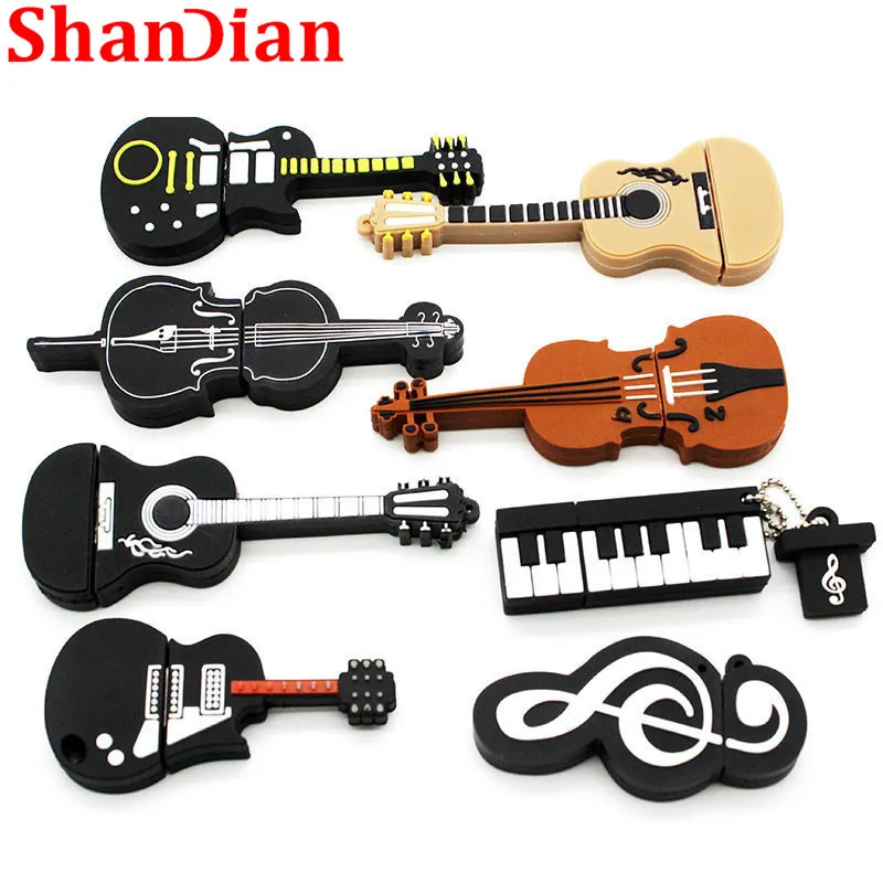 SHANDIAN Flash drive musical instrument flash memory card with usb interface2.0 16GB 32GB 64GB cartoon Memory Stick U disk gift