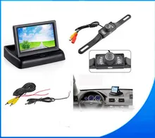 Vehicle auto car parking reverse security stystem assistant, 4.3 inch Waterproof reversing monitor+Rearview car plate Camera