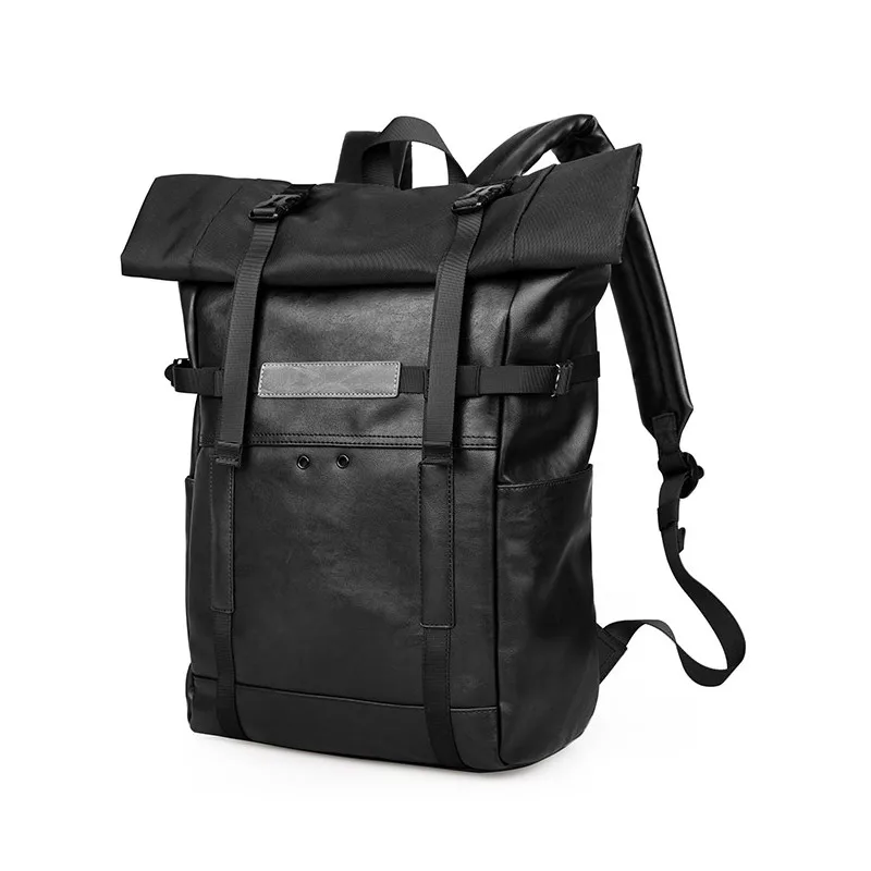 

UIYI Brand Design Women Men Vintage PU Leather Black Laptop School Male Korea Backpack Military Rucksack For Teenagers 160166