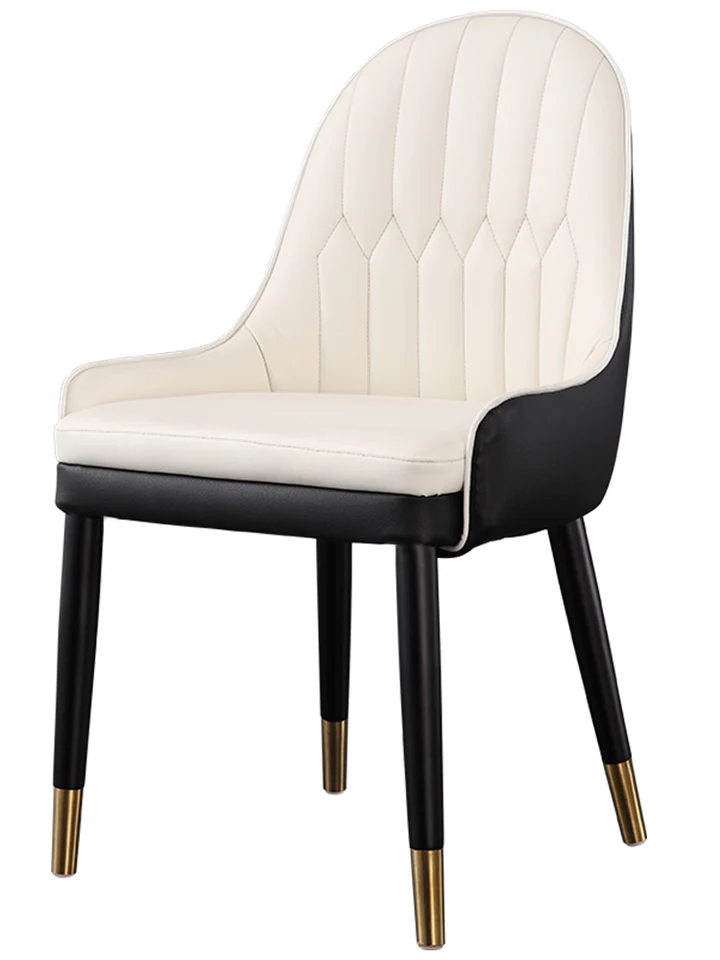 Solid Wood Dining Chair Home Postmodern With Backrest Soft Bag