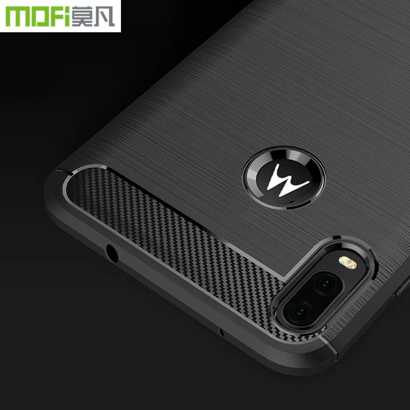 Для Motorola Moto One Vision чехол Mofi из углеродного волокна зерна мягкий силикагель задняя