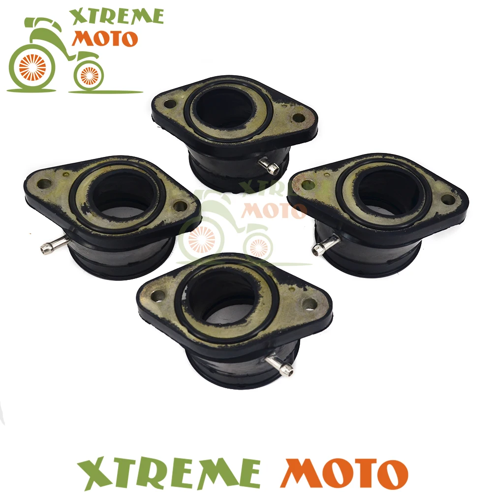 4pc Rubber Motorcycle Carburetor Carb Intake Interface Adapter