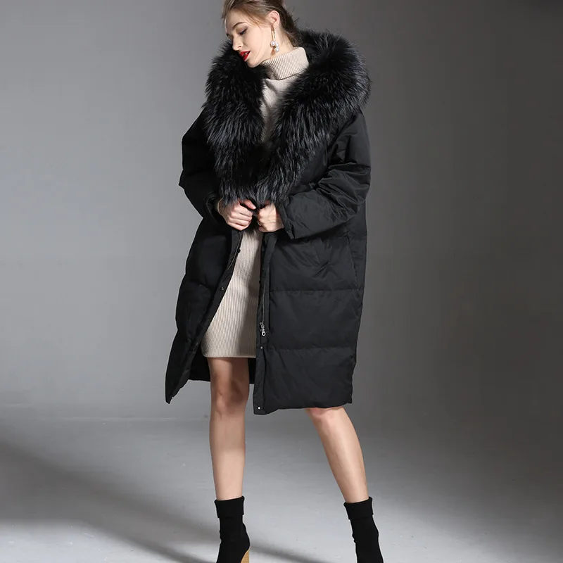 Осенний зимний с капюшоном длинный рукав на Молнии Меховой Воротник винтажный сохраняющий тепло женский модный длинный пуховик