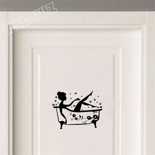 Bagno di Arte Deco Tempo del Bagno Vinile Porta Creativo Decorazione Della Casa Bagno di Arte Deco Tempo del Bagno Vinile Porta Creativo Decorazione Della Casa