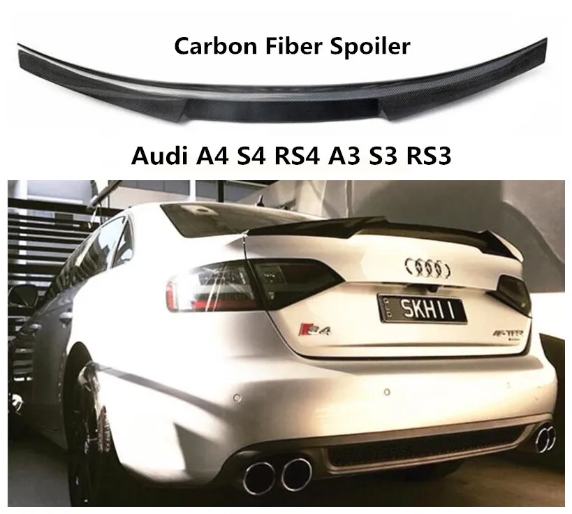 Спойлер из углеродного волокна для Audi A4 S4 RS4 2009-2019 высококачественные спойлеры