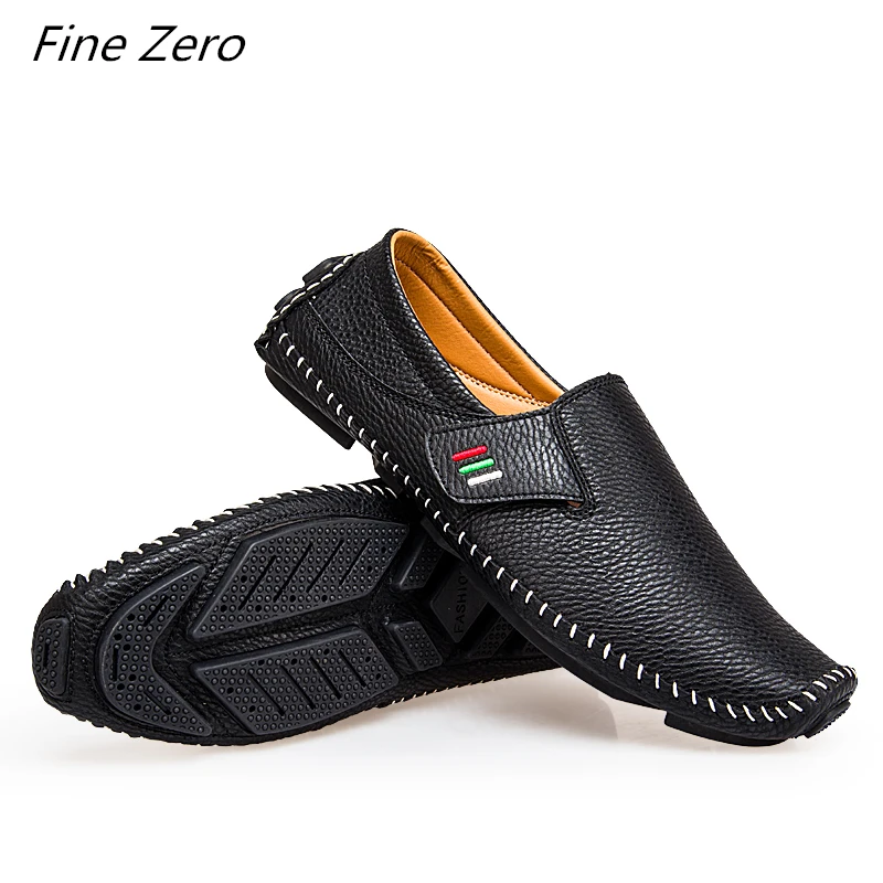 Новое Высокое качество Натуральная кожа Для мужчин s широкий ассортимент обуви: мокасины обувь черного цвета Мужская обувь дышащая Повседневное итальянские мокасины; удобная обувь для вождения