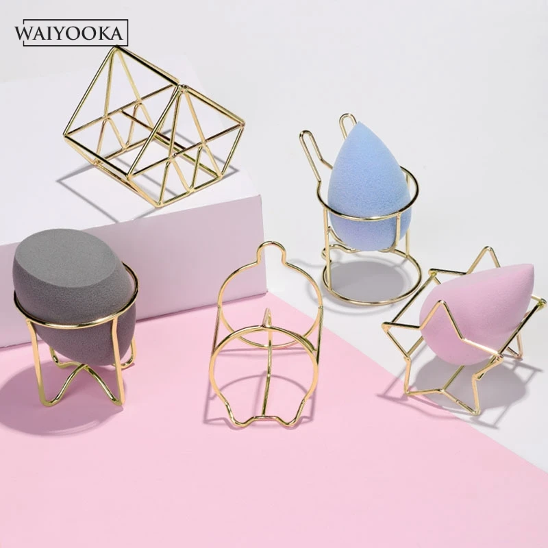 

2Pcs Makeup Beauty Egg Powder Puff Sponge Display Stand Practical Cosmetic Storage Tool Drying Stand Holder For Dressing Table