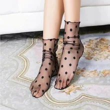 Сексуальные женские шикарные тонкие прозрачные носки в стиле панк, одноцветные винтажные Короткие Модные низкие носки с вырезами