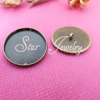 

23mm round shape bronze plated button pendant tray fit for glass bubble