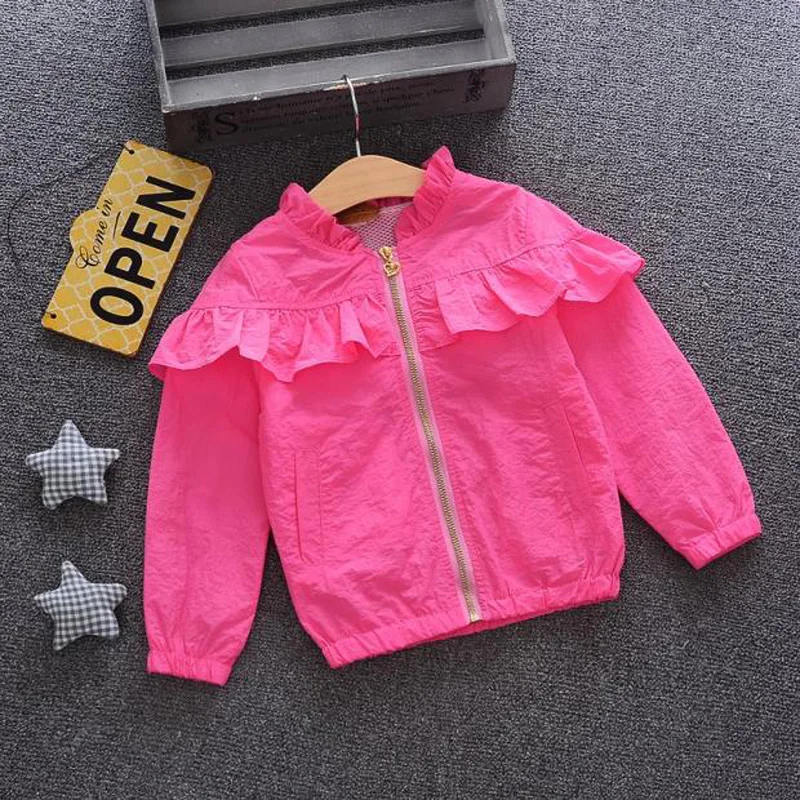 BibiCola new spring autumn kids girls coat girls embroidered jacket