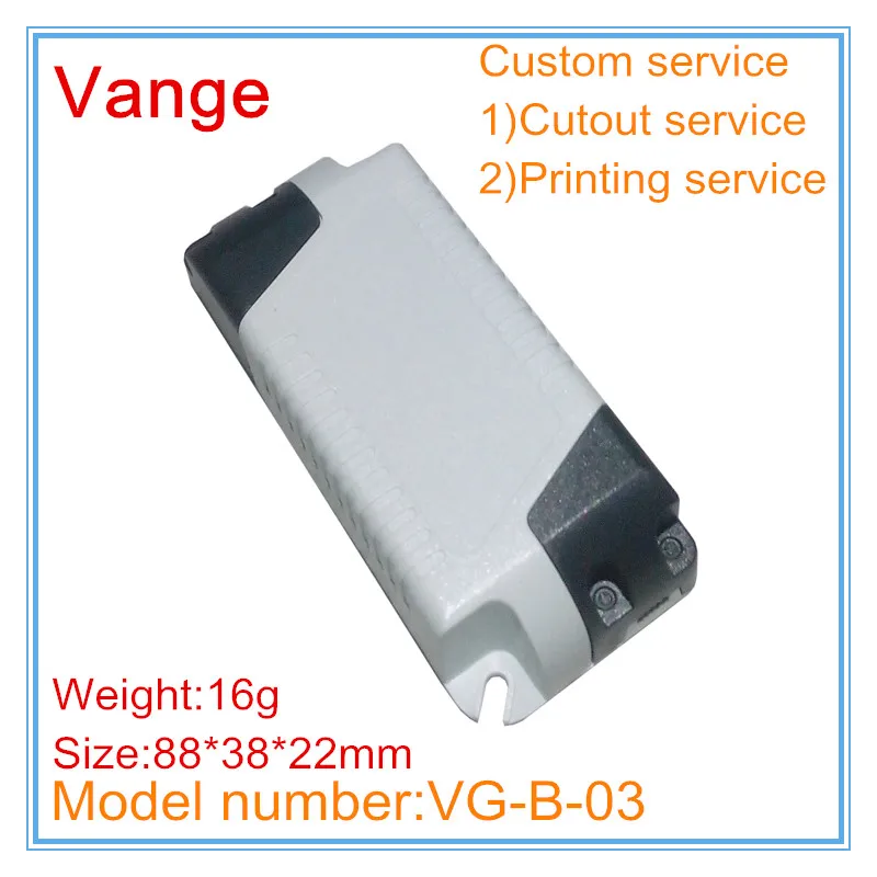 

20pcs/lot LED power supply housing 88*38*22mm IP54 fireproof PC plastic junction box made by injected mould