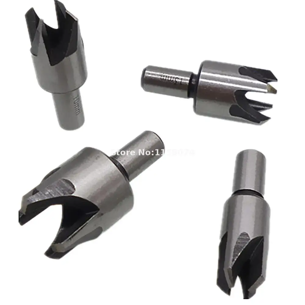 4pcs Wood Plug Hole Cutter Cutting Dowel Maker Tenon Tapered Taper