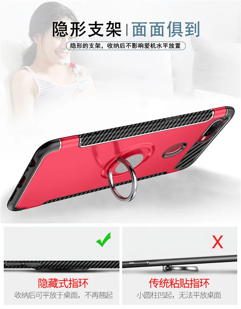 Армированный чехол для OPPO F9 F7 F3 Plus A77 подставка автомобильного держателя в виде