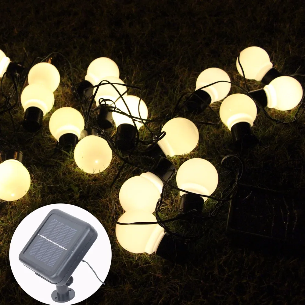 Garden Lampen 20 LED Outdoor Solar Lampen LED Globe kugel schnur feenhaftes licht